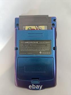 1 of 1 Purple Glitter Game Boy Color With LCD Screen Mod + Mario & Yoshi? Game