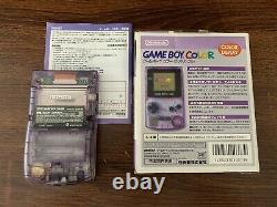 100% OEM Nintendo GameBoy Color System Atomic Clear Purple Complete in Box Good