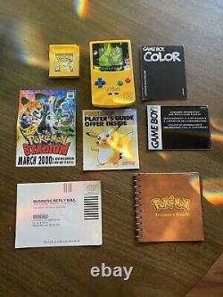 1999 Nintendo Game Boy Color Pokemon Pikachu Yellow Special Edition Console CIB