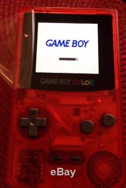 AGS 101 Nintendo Game Boy Color Clear Red Handheld System BACKLIT