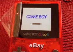 AGS 101 Nintendo Game Boy Color Clear Red Handheld System BACKLIT