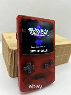 AMOLED Nintendo Gameboy Colour USB C Red Touchscreen (GBC) Uk Seller