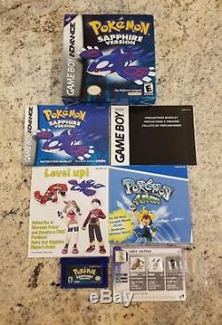 Authentic Complete In Box Pokemon Gameboy Color Game Boy Advance Lot GBC GBA