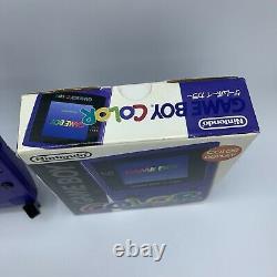 Authentic Nintendo Game Boy Color Grape Purple Handheld System Complete in Box