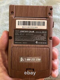 Backlit IPS Wood Grain Gameboy Color Nintendo GBC Glass Lens Cartridge NES