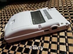 Backlit White GameBoy Color AGS-101 BennVenn Modded GBC Glass Lens