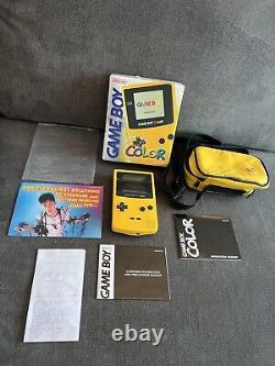 Boxed Dandelion Yellow Nintendo Gameboy Color Console & Receipt! VGC Condition