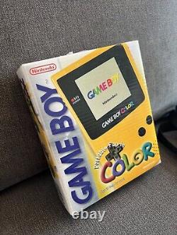 Boxed Dandelion Yellow Nintendo Gameboy Color Console & Receipt! VGC Condition