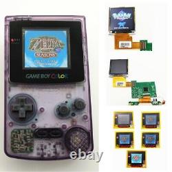 Clear Purple Game Boy Color GBC Console With Backlight Back Light LCD