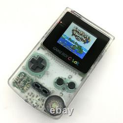 Clear white Refurbished Game Boy Color GBC Console with High Backlight LCD Mod