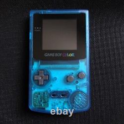 Console Nintendo Gameboy Color Clear Blue with IPS V2 backlight screen
