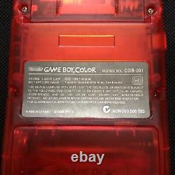 Console Nintendo Gameboy Color Clear Red with IPS V2 backlight screen