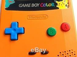 Excellent Nintendo Gameboy Color Pokemon Limited edition Orange color console-C1