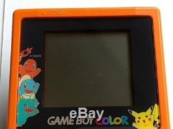 Excellent Nintendo Gameboy Color Pokemon Limited edition Orange color console-C1