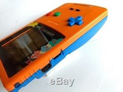 Excellent Nintendo Gameboy Color Pokemon Limited edition Orange color console-C1