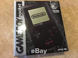 Factory Sealed Game Boy Pocket Black Color Warranty Card Attached