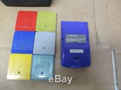 GAMEBOY COLOR PURPLE WithPOKEMON GAME BUNDLE YELLOW, RED, BLUE, GOLD, SILVER, CRYSTAL