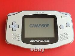 Game Boy Advance Platinum Silver System with Battery Cover AGB-001 OEM Works