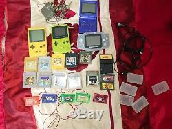 Game Boy Advance, SP, Colour, and Pocket. With games