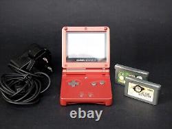 Game Boy Advance SP Handheld System Flame Red + GAMES BUNDLE & CHARGER