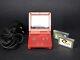 Game Boy Advance Sp Handheld System Flame Red + Games Bundle & Charger