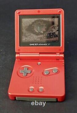 Game Boy Advance SP Handheld System Flame Red + GAMES BUNDLE & CHARGER