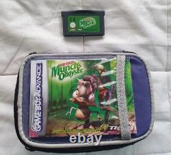 Game Boy Advance with new ips screen and shell oddworld, game, manual and bag
