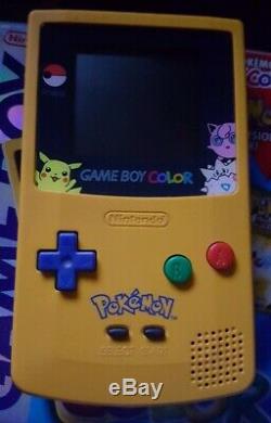 Game Boy COLOR Pokemon Ed YELLOW-BLUE HANDHELD Player IN BOX withGame Pak