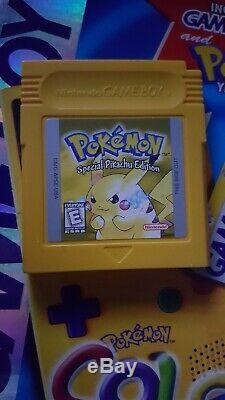 Game Boy COLOR Pokemon Ed YELLOW-BLUE HANDHELD Player IN BOX withGame Pak