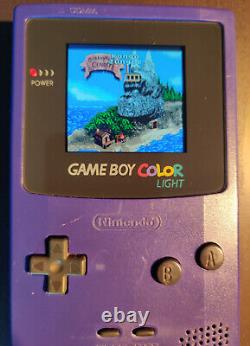 Game Boy Color Console Purple Case LCD screen gameboy handheld retro mod modded