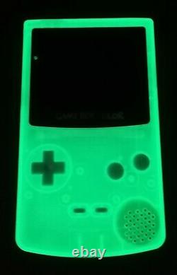 Game Boy Color Glow In The Dark, Q5 IPS OSD Screen, Audio Amp, Power Modded