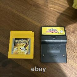 Game Boy Color Pikachu Edition With Pokemon Yellow, Pinball and Carry Case