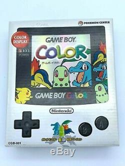 Game Boy Color Pokemon Center Gold Silber Limited Console Box Tested JP F/S