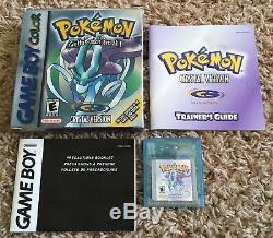 Game Boy Color Pokemon Crystal Complete CIB Authentic New Save Battery #3