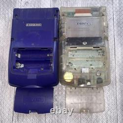 Game Boy Color Purple Clear in bulk 2 pieces Junk for Parts Untested