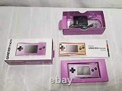 Game Boy Micro Color Purple Nintendo Game Console Working WithBOX USED Japan FedEx