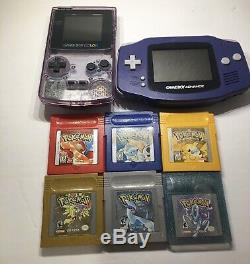 Game boy Color Advance With Pokemon Red Yellow Blue Silver Gold Crystal Tested