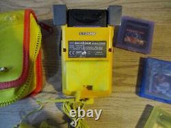 Game boy Colour Yellow With 4 Games Space Invasion, karate Joe etc, Accessories