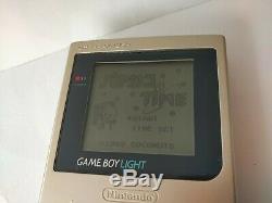 Game boy Light Gold color console MGB-101, manual, Boxed and Game set tested-b1018