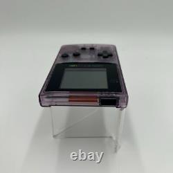 GameBoy Color Clear Purple Boxed Game Boy Console Tested Working Retro Japan F/S