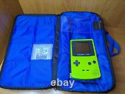 GameBoy Color Green Console + Super Mario Land + Carry Storage Case CGB-001
