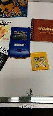 GameBoy Color Pokemon Pikachu Edition Handheld System COMPLETE Clean