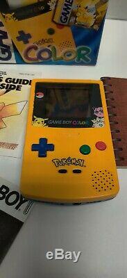 GameBoy Color Pokemon Pikachu Edition Handheld System COMPLETE Clean