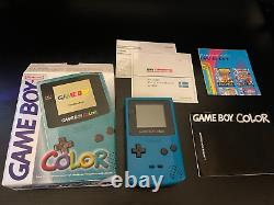 GameBoy Color Teal Console Boxed Beautiful Box VGC Tested Working Scandinavian