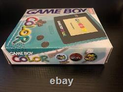 GameBoy Color Teal Console Boxed Beautiful Box VGC Tested Working Scandinavian