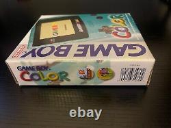 GameBoy Color Teal Console Boxed Beautiful Box VGC Tested Working Scandinavian