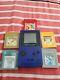Gameboy Color With Pokemon Games Bundle Purple Used 5 Games Included