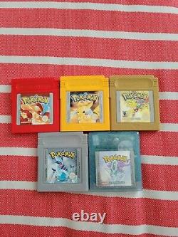 GameBoy Color with Pokemon Games Bundle Purple Used 5 Games Included