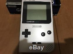 GameBoy Light console Silver Color with BOX and Manual 28