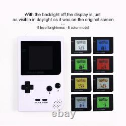 GameBoy Pocket GBP Console 8 Color Mode Brightness Backlight Mod System White